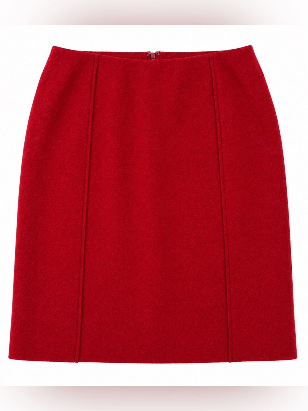 WEEKEND MaxMara Red 100% Virgin Wool Jersey Pencil Skirt - Size L